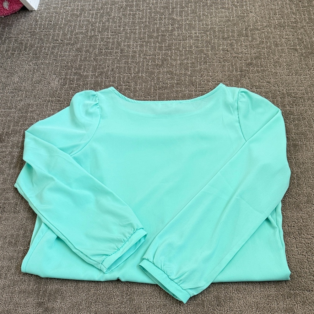 Elegant Mint Green Long Sleeve Dress